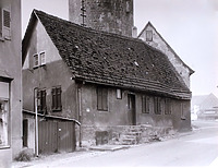 Ansicht von Norden vor dem Abbruch / Abgegangenes Wohnhaus in 74354 Besigheim (Stadtarchiv Besigheim)