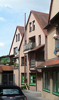 Heutiges Gebäude Hauptstraße 49 Süd- Ostseite an Stelle des Gebäudes 45 / Abgegangenes Ackerbürgerhaus, heute Wohnhaus  in 74354 Besigheim (22.07.2016 - M.Haußmann)