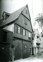 Ansicht von Osten / Wohnhaus, Stiftsscheuer (Fruchtkasten) in 74354 Besigheim (Stadtarchiv Besigheim)