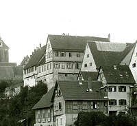 um 1905  Altes Oberamt "Altes Schloss"  / Verwaltungsgebäude (ehem. Oberamt) in 74354 Besigheim (um 1905 - Stadtarchiv Besigheim)