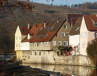 Ansicht von Süden, an der Enz / Wohnhaus, Untere Enzmühle (Schellenmühle) in 74354 Besigheim (2016 - M. Haußmann)