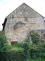 Westgiebel mit Stadtmauer / Wohnhaus, Teil von Doppelhaus und Doppelscheune in 74354 Besigheim (2007 - Denkmalpflegerischer Werteplan, Gesamtanlage Besigheim, Regierungspräsidium Stuttgart)