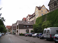 Unterer Straßenabschnitt von Norden / Oberamteigasse in 74354 Besigheim (2007 - Denkmalpflegerischer Werteplan, Gesamtanlage Besigheim, Regierungspräsidium Stuttgart)