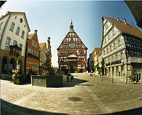 Blick nach Westen  um 1980 / Marktplatz in 74354 Besigheim (Stadtarchiv Besigheim)