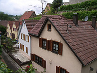 Blick von der Brücke (Turmstraße)  / Ochsengraben  in 74354 Besigheim (2007 - Denkmalpflegerischer Werteplan,  Gesamtanlage Besigheim  Regierungspräsidium Stuttgart)