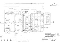 Grundriss Erdgeschoss (Lohrum/Bleyer, 1989), M 1:50 / Bauernhaus aus Aichelau (Hofanlage Aichelau, Hauptbau) in 72539 Aichelau (02.01.1989 - Ingenieurbüro für Hausforschung, Datierung und Bauaufnahme Burghard Lohrum und Hans-Jürgen Bleyer)