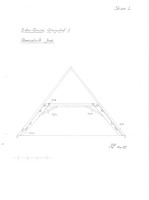 Maßstäblicher Querschnitt Dachwerk (Skizze 2) / Scheune  in 73525 Schwäbisch Gmünd (01.11.1995 - Lohrum)
