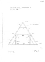 Systemskizze, Querschnitt Dachwerk (Skizze 2) / Wohnhaus in 73525 Schwäbisch Gmünd (01.04.1989 - Lohrum)