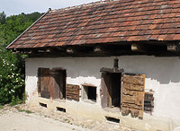 Schweinestall im FLM Beuren / Schweinestall aus Ehningen in 71139 Ehningen (http://www.freilichtmuseum-beuren.de/museum/rundgang/schweinestall-aus-ehningen/)