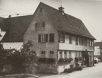 Historische Aufnahme des Rathauses in Häslach/Hauptstraße / Ehem. Rathaus von Häslach in 72141 Walddorfhäslach, Häslach (02.09.2011 - FLM Beuren)