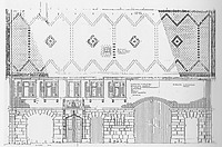 Westansicht/Eingangsfassade; M 1:100 (Feldmeier 1987) / Steinmetzhaus aus Wangen in 73117 Wangen (25.11.1987 - Bauaufnahme 1987 (Büro Gromer).)