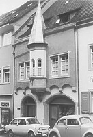 Sog. Humpishaus (Markstr. 45); Straßenfassade (um 1960/1970) / Wohnhaus in 88212 Ravensburg (05.03.1960 - LDA Tübingen (Aufnahme 1960/1970); Bildindex Foto Marburg)