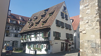 Nordostansicht, Schwörhausgasse 6, Schiefes Haus / Fachwerkhaus, sog. "Schiefes Haus" in 89073 Ulm (30.05.2018 - Christin Aghegian-Rampf)